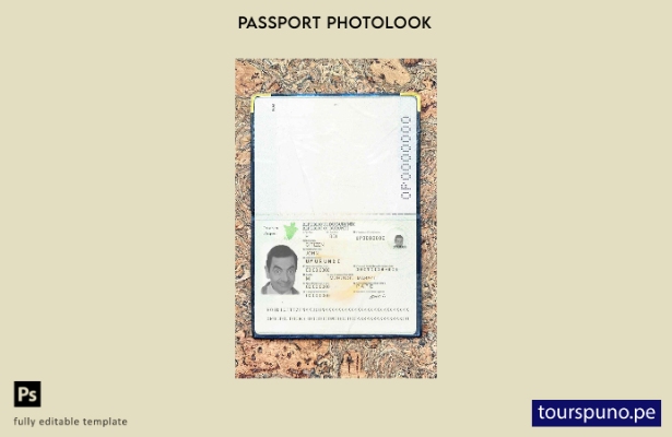 listo para imprimir plantilla de aspecto fotográfico del pasaporte de Burundi ()
